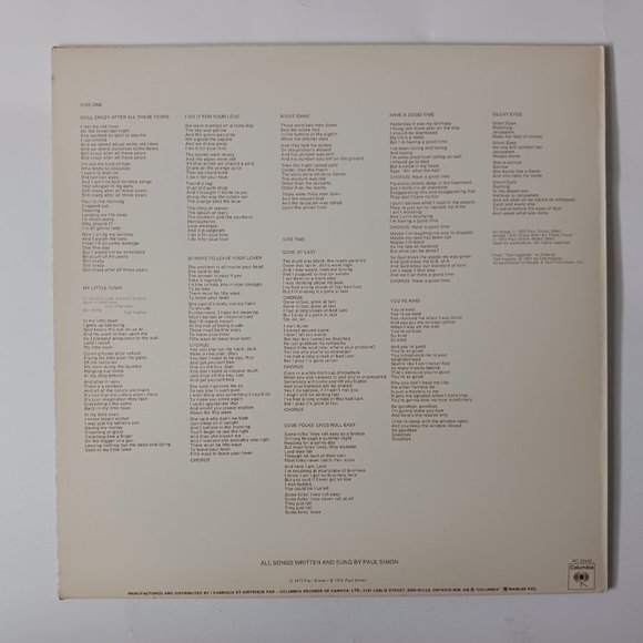 Paul Simon Still Crazy After All These Years vinyl record, 1975 first pressing - Picture 3 of 8
